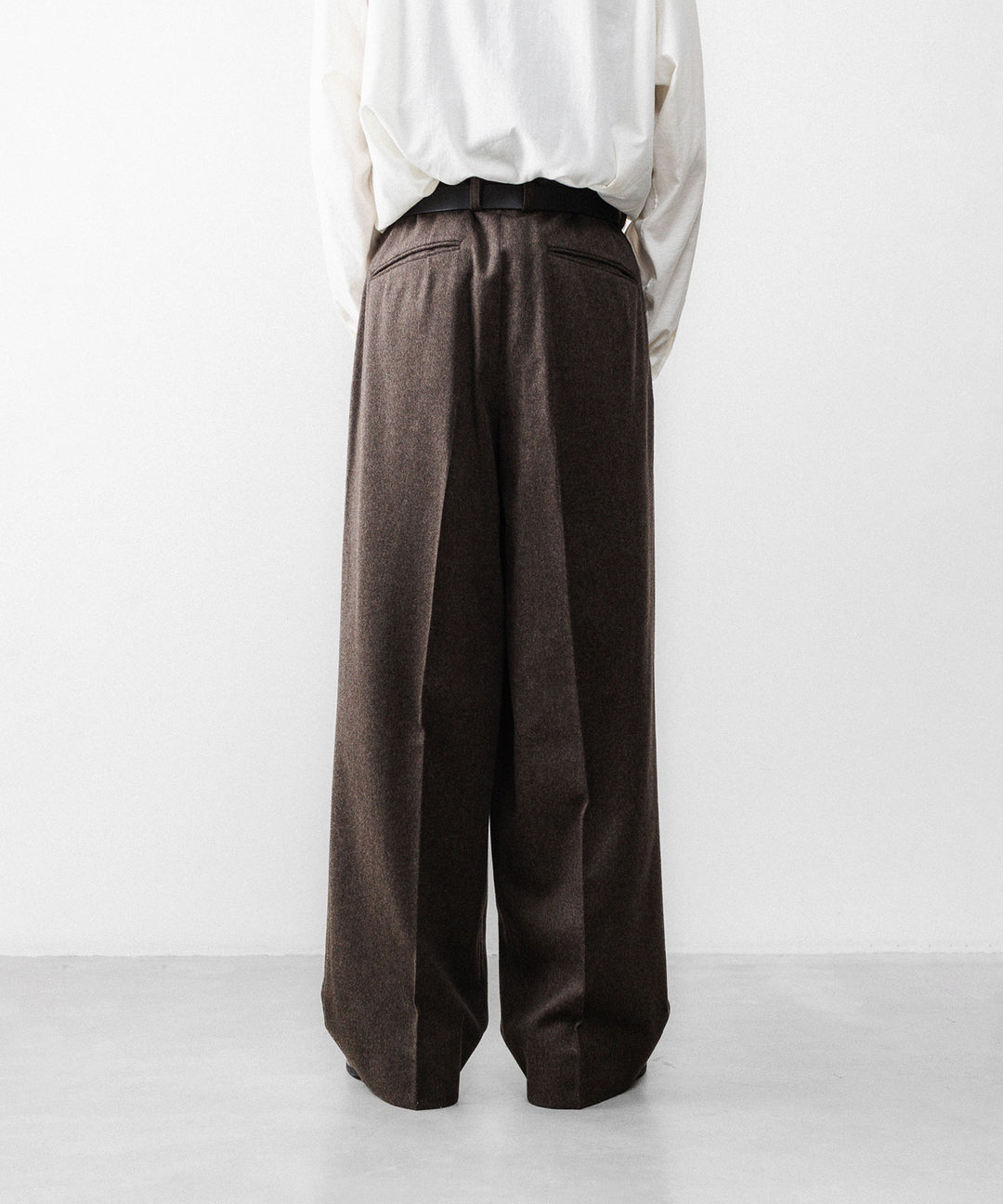 ssstein(シュタイン)のWOOL DOESKIN LONG WIDE TROUSERS - GREY BROWNの公式通販サイトsession福岡セレクトショップ