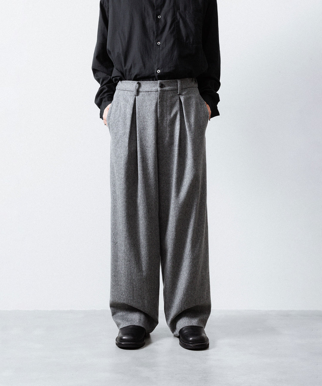 ssstein(シュタイン)のW/CA BEAVER EASY WIDE TROUSERS - GREYの公式通販サイトsession福岡セレクトショップ