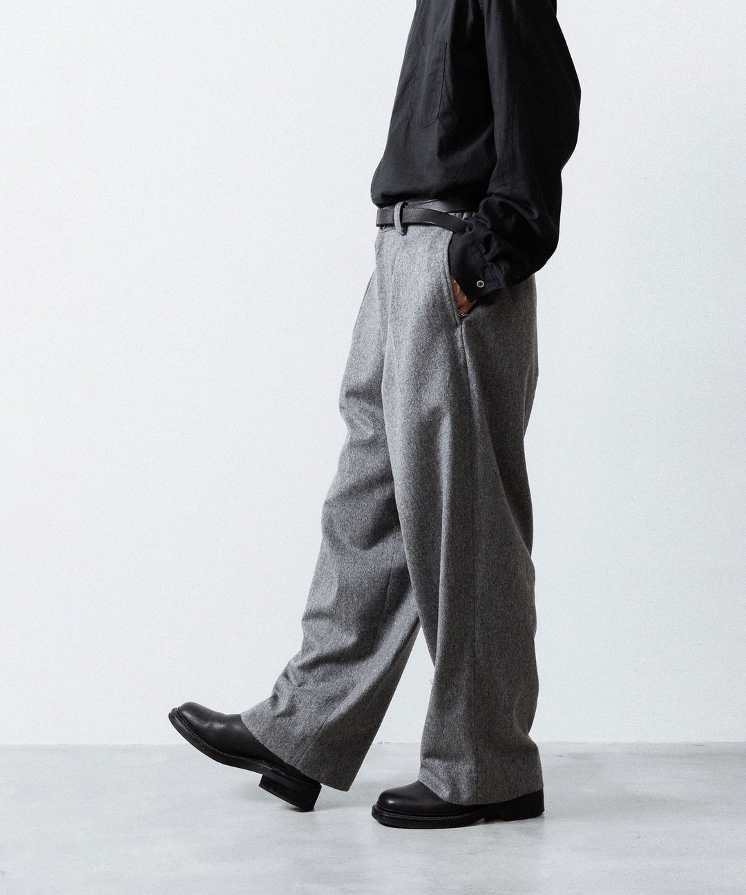 ssstein(シュタイン)のW/CA BEAVER EASY WIDE TROUSERS - GREYの公式通販サイトsession福岡セレクトショップ