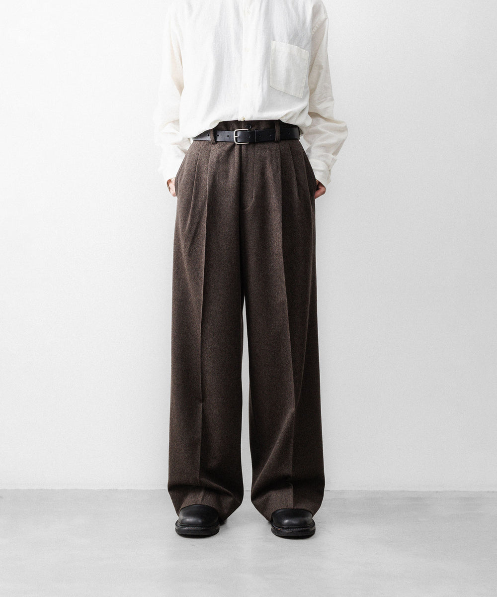 ssstein(シュタイン)のWOOL DOESKIN LONG WIDE TROUSERS - GREY BROWNの公式通販サイトsession福岡セレクトショップ