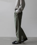 画像をギャラリービューアに読み込む, 【INTÉRIM】GIZA GABARDINE 2-TUCK STRAIGHT SLACKS - OLIVE
