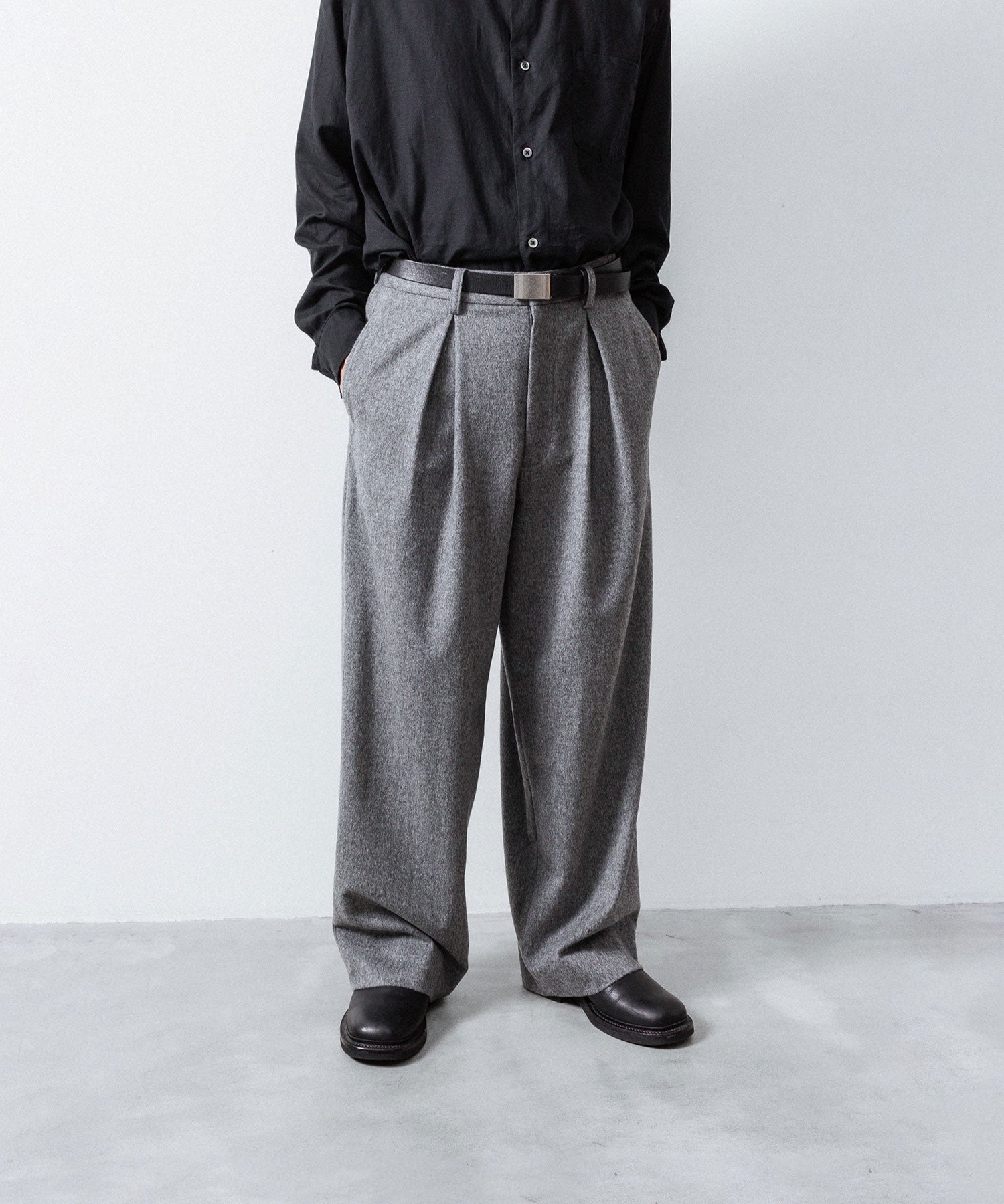 ssstein / シュタイン】W/CA BEAVER EASY WIDE TROUSERS - GREY | 公式