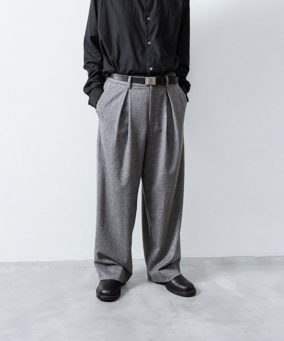 ssstein(シュタイン)のW/CA BEAVER EASY WIDE TROUSERS - GREYの公式通販サイトsession福岡セレクトショップ