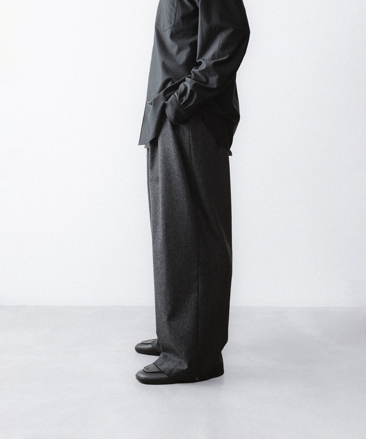【ANTHEM A】WOOL CASHMERE POPLIN MELTON NO-BRAINER PANTS - CHARCOAL