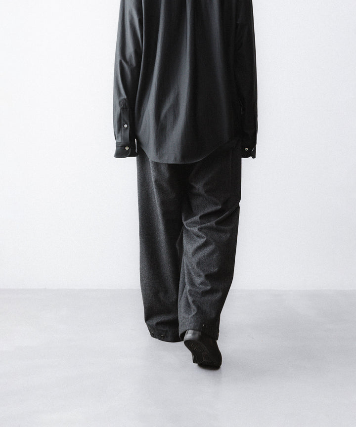 【ANTHEM A】WOOL CASHMERE POPLIN MELTON NO-BRAINER PANTS - CHARCOAL