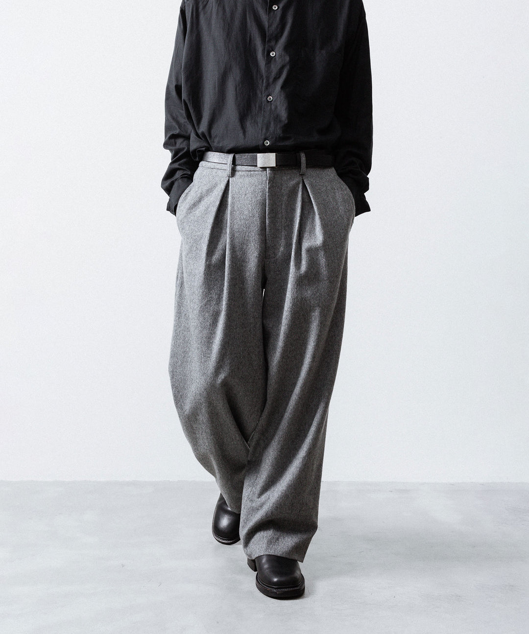ssstein(シュタイン)のW/CA BEAVER EASY WIDE TROUSERS - GREYの公式通販サイトsession福岡セレクトショップ