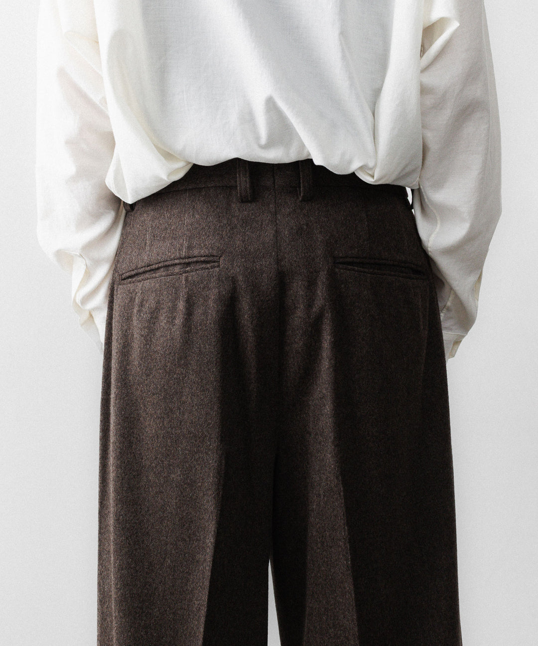 ssstein(シュタイン)のWOOL DOESKIN LONG WIDE TROUSERS - GREY BROWNの公式通販サイトsession福岡セレクトショップ