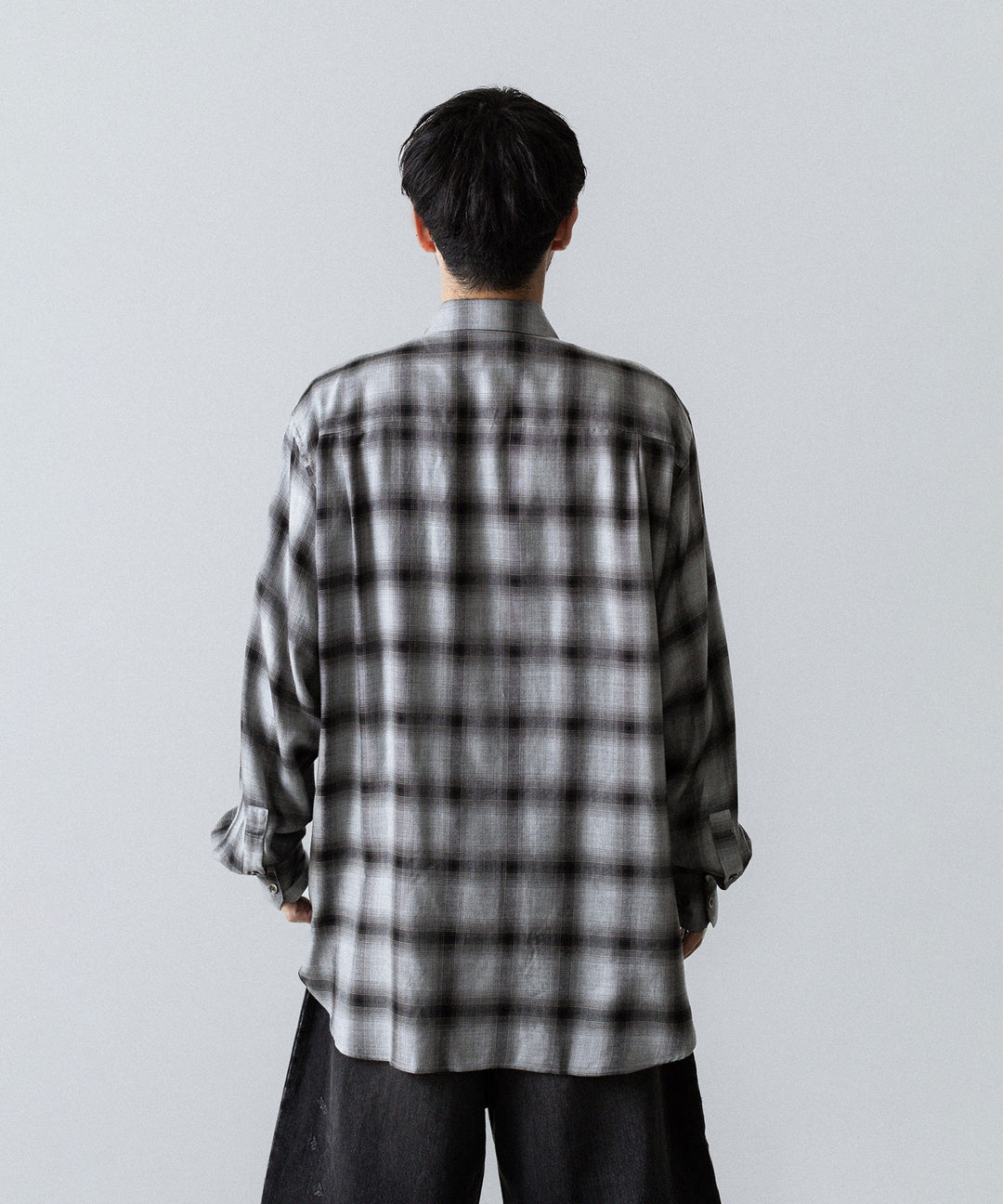 ssstein(シュタイン)のRAYON/LYOCELL CHECK OVERSIZED DOWN PAT SHIRT - BLACK OMBREの公式通販サイトsession福岡セレクトショップ