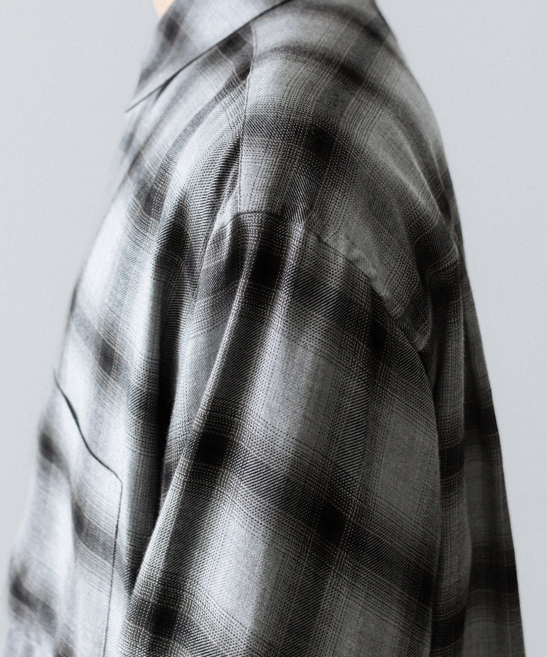 ssstein(シュタイン)のRAYON/LYOCELL CHECK OVERSIZED DOWN PAT SHIRT - BLACK OMBREの公式通販サイトsession福岡セレクトショップ
