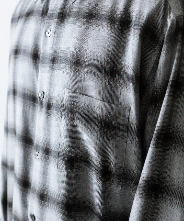 ssstein(シュタイン)のRAYON/LYOCELL CHECK OVERSIZED DOWN PAT SHIRT - BLACK OMBREの公式通販サイトsession福岡セレクトショップ