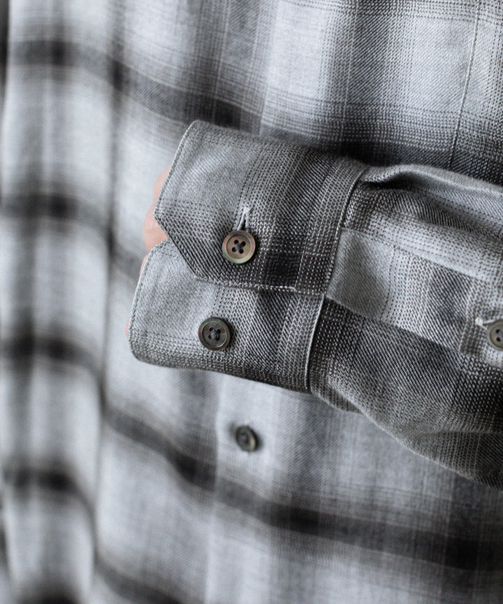 ssstein(シュタイン)のRAYON/LYOCELL CHECK OVERSIZED DOWN PAT SHIRT - BLACK OMBREの公式通販サイトsession福岡セレクトショップ
