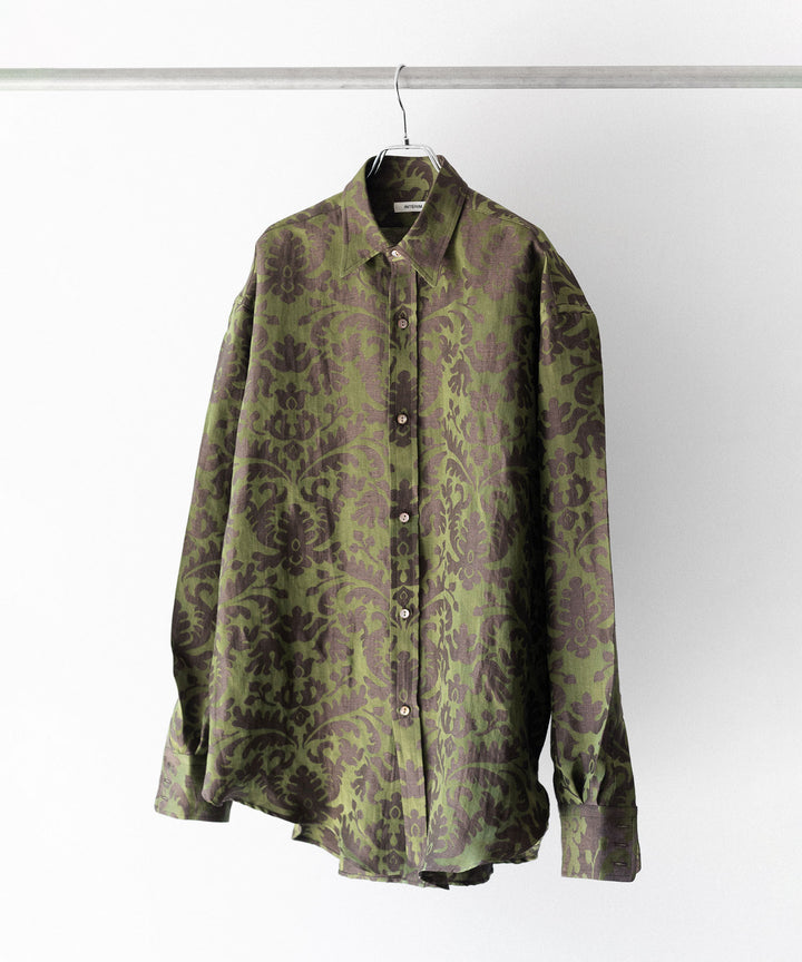 INTÉRIM(インテリム)のHYPER BIG LINEN SILK JACQUARD POCKETLESS DRESS WESTERN SHIRT - CHIVE JQ公式通販サイトsession福岡セレクトショップ
