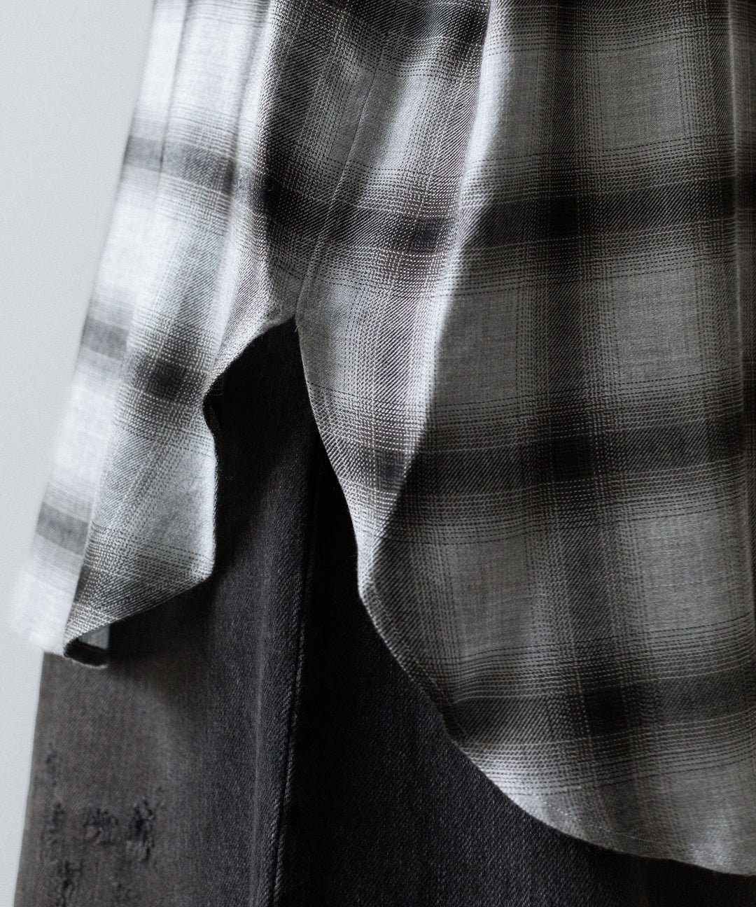 ssstein(シュタイン)のRAYON/LYOCELL CHECK OVERSIZED DOWN PAT SHIRT - BLACK OMBREの公式通販サイトsession福岡セレクトショップ