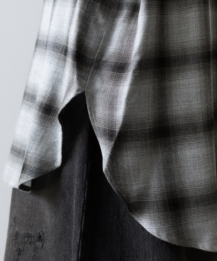 ssstein(シュタイン)のRAYON/LYOCELL CHECK OVERSIZED DOWN PAT SHIRT - BLACK OMBREの公式通販サイトsession福岡セレクトショップ