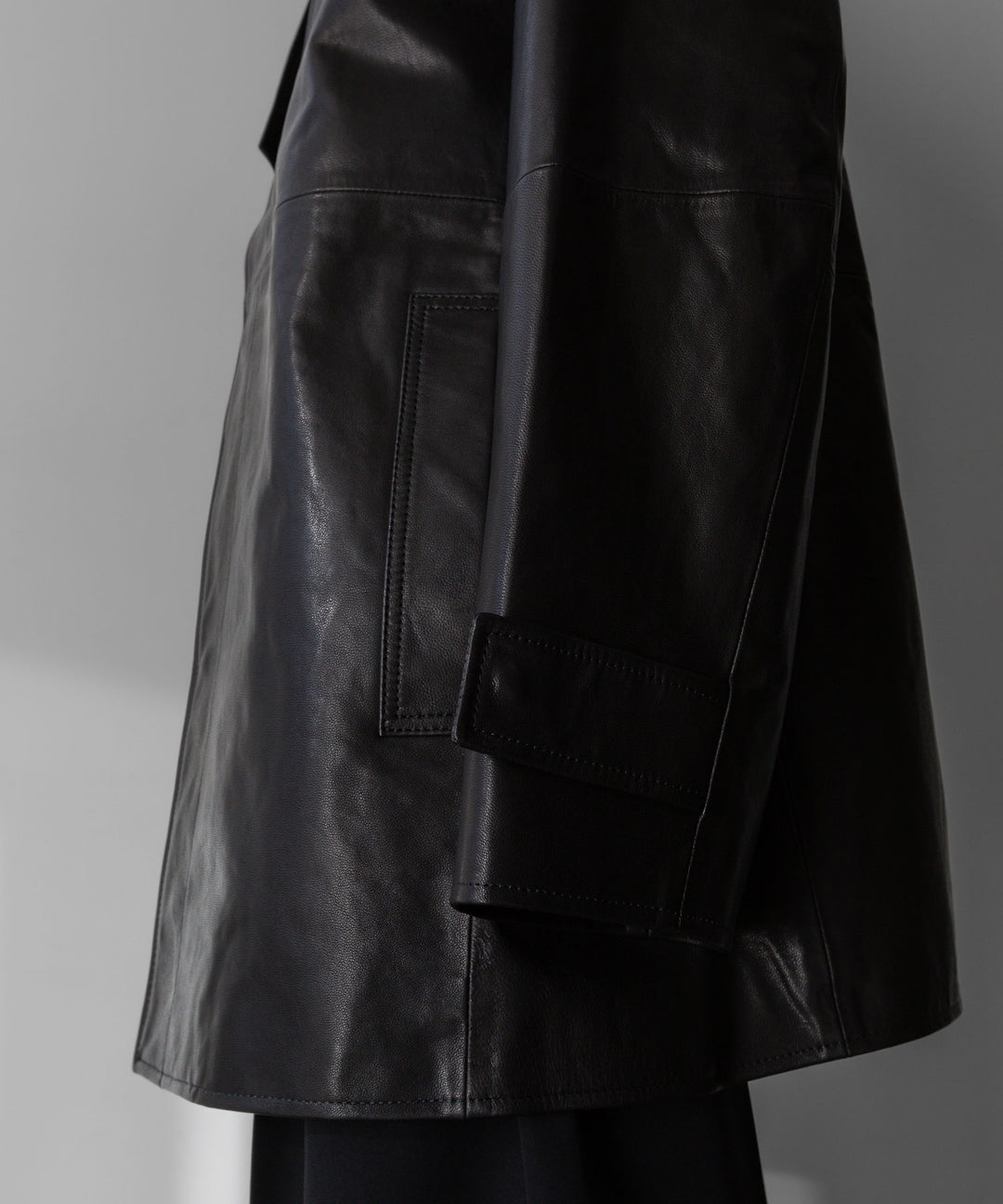 【stein】シュタイン 24ss LEATHER HALF COAT - BLACK sessionセッション福岡セレクトショップ 公式通販サイト