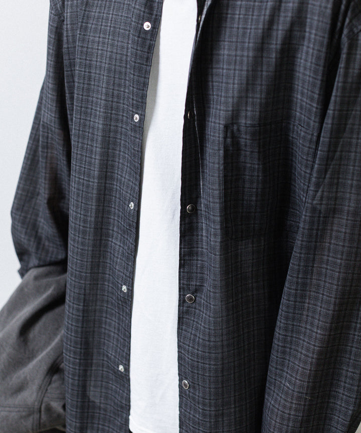phebus- フィーバスのWOOL POLY TROPICAL SHIRTのDARK CHECK公式通販サイトsession福岡セレクトショップ