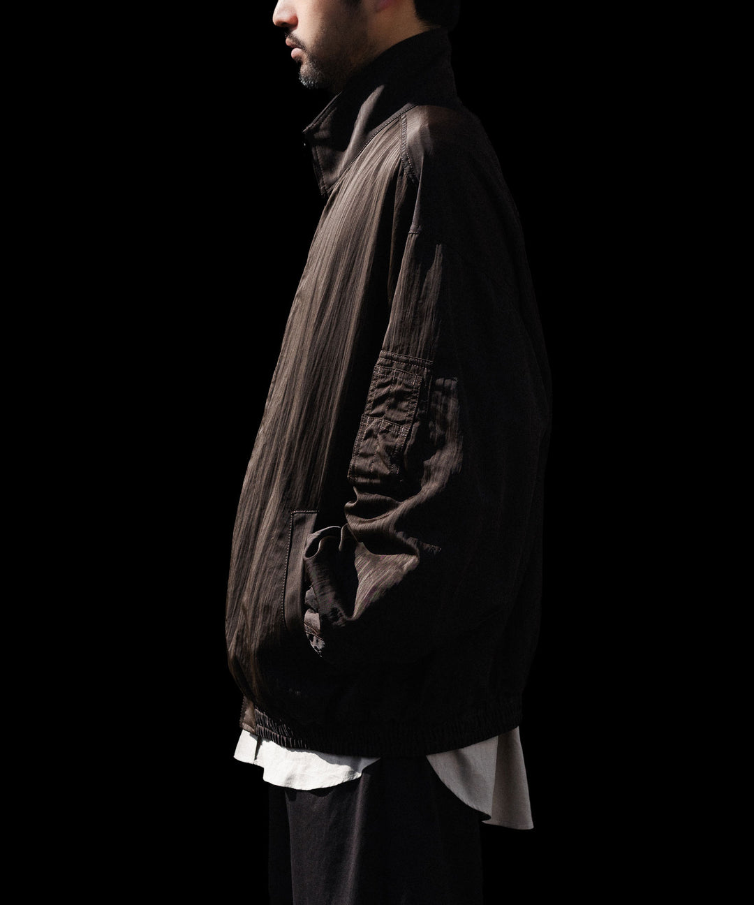 ssstein(シュタイン)のSHRUNK NYLON OVERSIZED FLIGHT JACKET - DARK BROWNの公式通販サイトsession福岡セレクトショップ