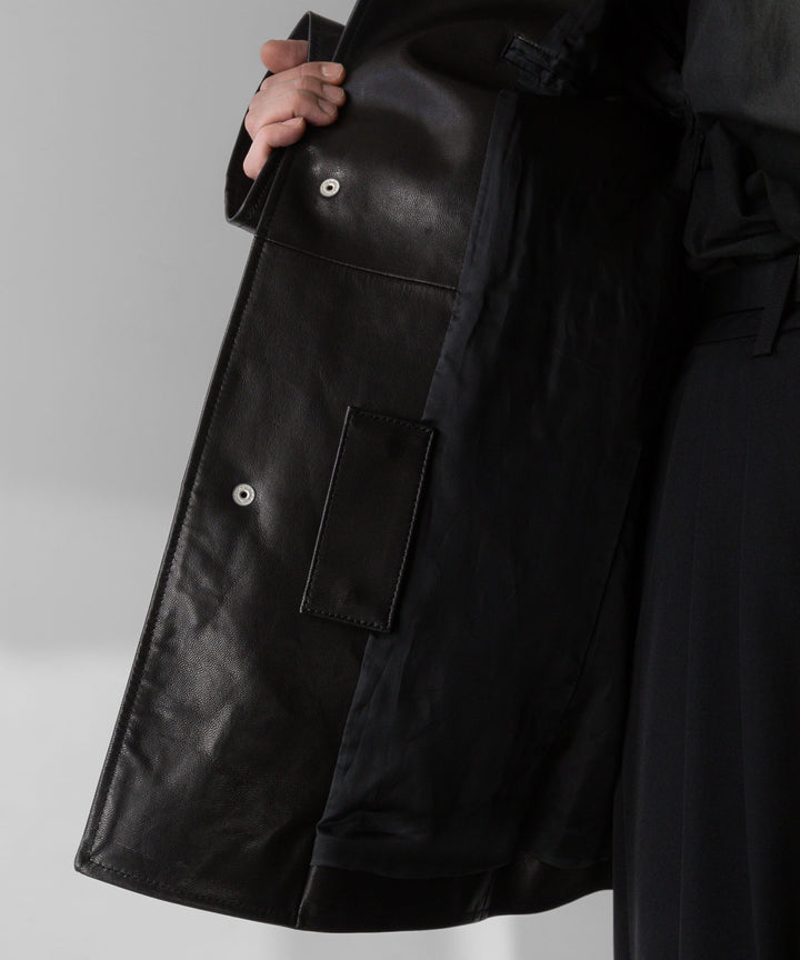 【stein】シュタイン 24ss LEATHER HALF COAT - BLACK sessionセッション福岡セレクトショップ 公式通販サイト
