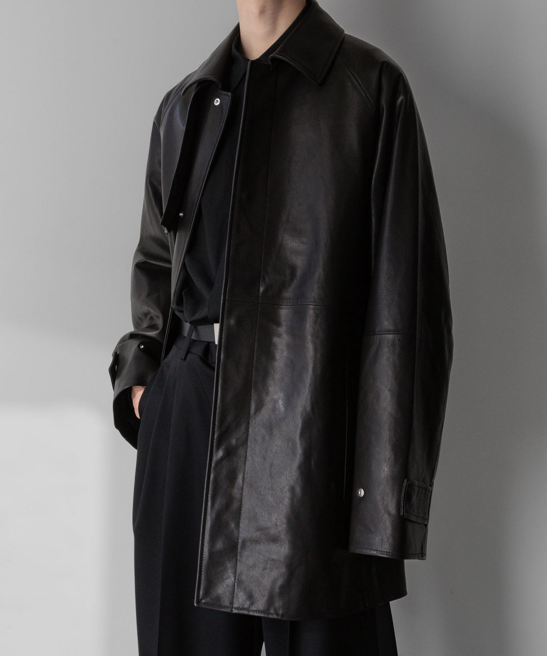 【stein】シュタイン 24ss LEATHER HALF COAT - BLACK sessionセッション福岡セレクトショップ 公式通販サイト