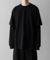 【ssstein】OVERSIZED LAYERED SLEEVE TEE - BLACK