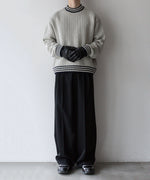 画像をギャラリービューアに読み込む, INTERIM(インテリム)の23AWコレクションのALPACA BIRD&#39;S EYE HEAVY CREW SWEATER - WHITE × NAVY sessionセッション福岡セレクトショップ 公式通販サイト
