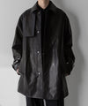 【stein】LEATHER HALF COAT - BLACK