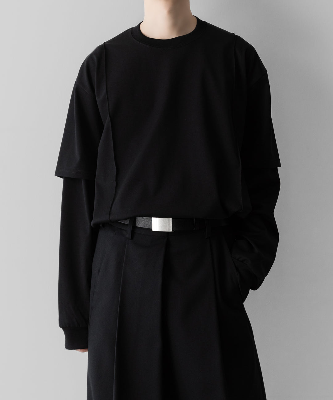 ssstein(シュタイン)のOVERSIZED LAYERED SLEEVE TEE - BLACKの公式通販サイトsession福岡セレクトショップ