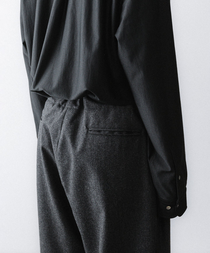【ANTHEM A】WOOL CASHMERE POPLIN MELTON NO-BRAINER PANTS - CHARCOAL