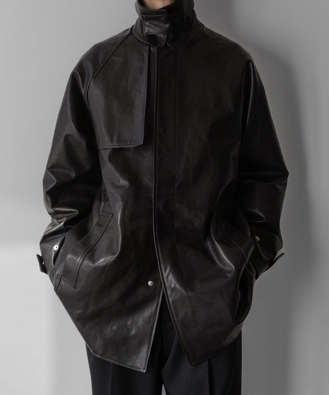 【stein】シュタイン 24ss LEATHER HALF COAT - BLACK sessionセッション福岡セレクトショップ 公式通販サイト