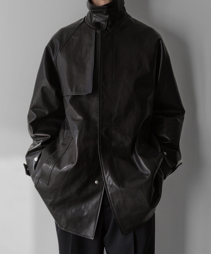 【stein】シュタイン 24ss LEATHER HALF COAT - BLACK sessionセッション福岡セレクトショップ 公式通販サイト