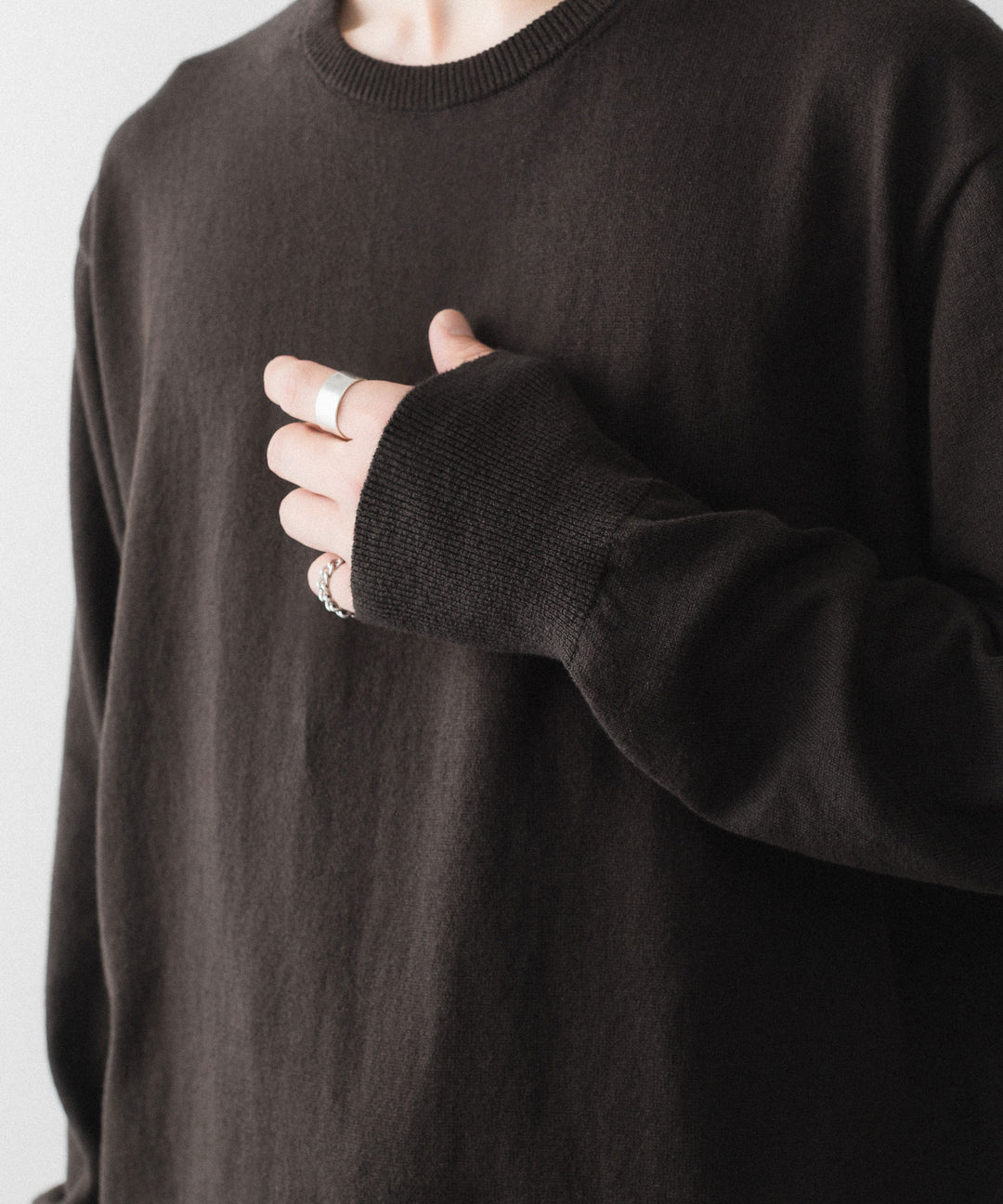 ssstein(シュタイン)のORGANIC COTTON KNIT CREW NECK LS - DARK BROWNの公式通販サイトsession福岡セレクトショップ