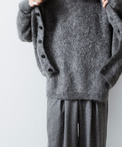 ssstein / シュタイン】KID MOHAIR KNIT V NECK CARDIGAN - GREY