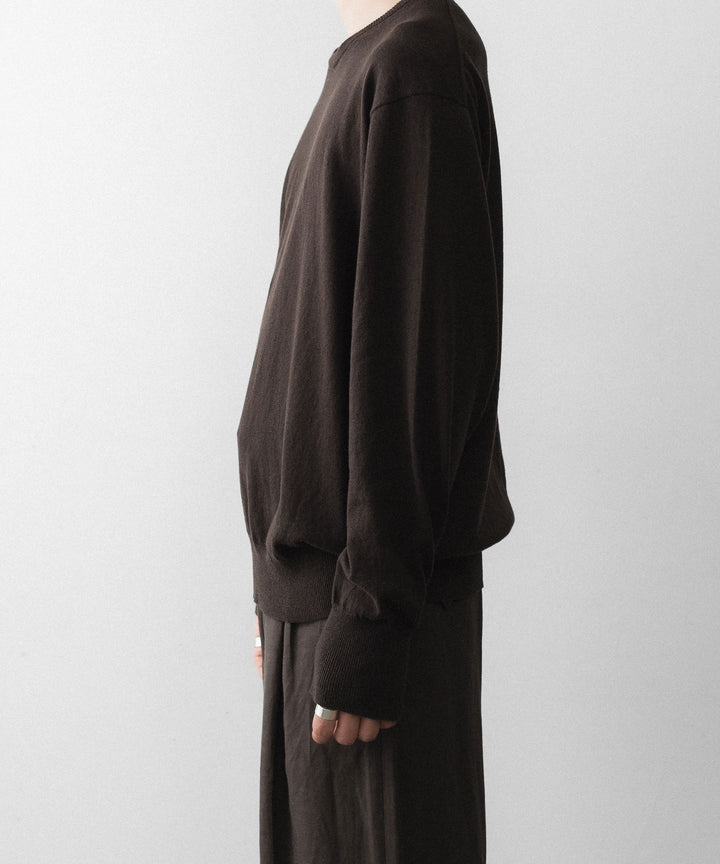 ssstein(シュタイン)のORGANIC COTTON KNIT CREW NECK LS - DARK BROWNの公式通販サイトsession福岡セレクトショップ
