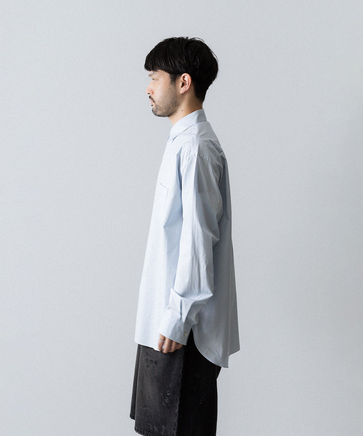 ssstein(シュタイン)のSUVIN COTTON OVERSIZED REGULAR COLLAR SHIRT - OFF BLUEの公式通販サイトsession福岡セレクトショップ
