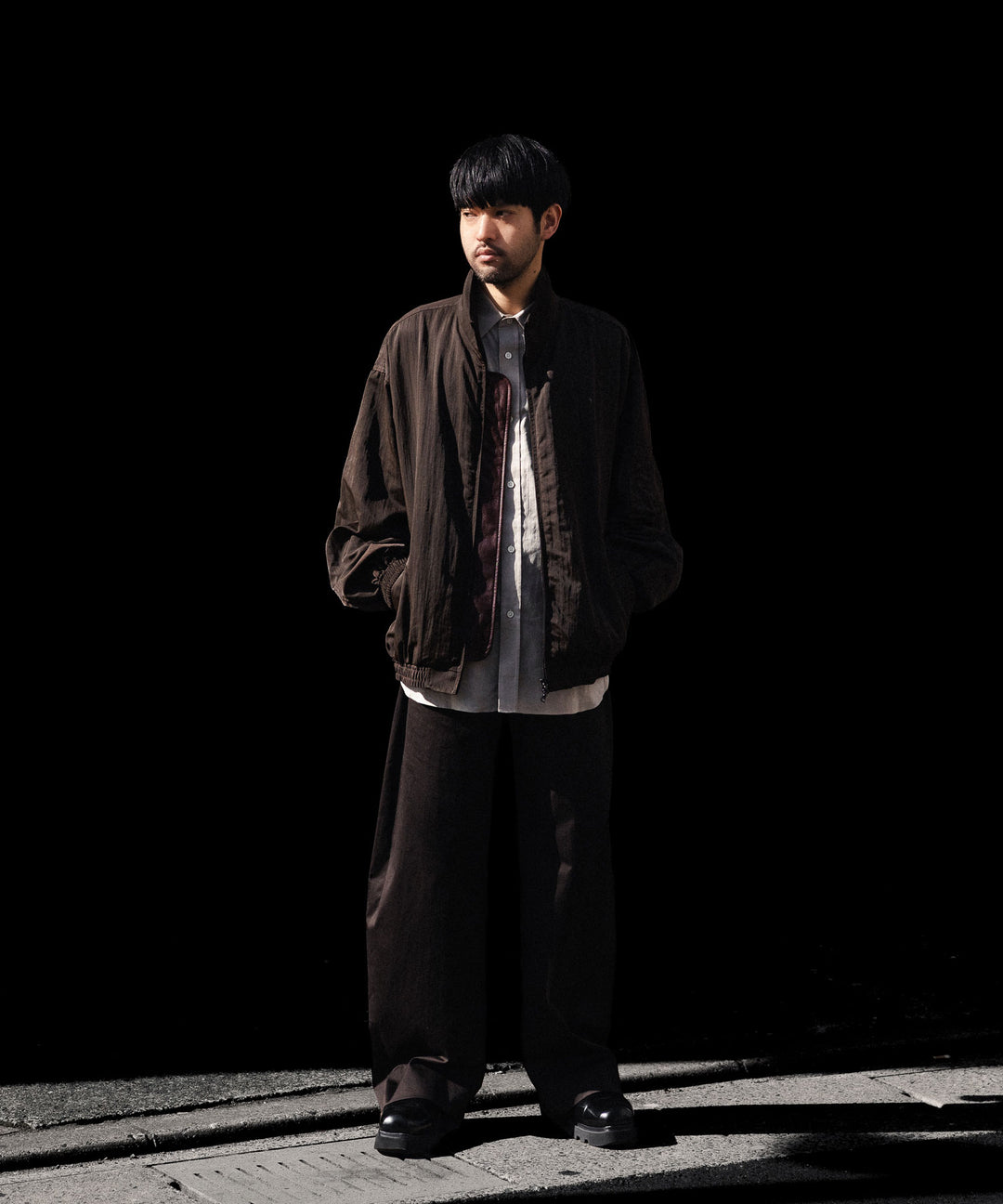 ssstein(シュタイン)のSHRUNK NYLON OVERSIZED FLIGHT JACKET - DARK BROWNの公式通販サイトsession福岡セレクトショップ