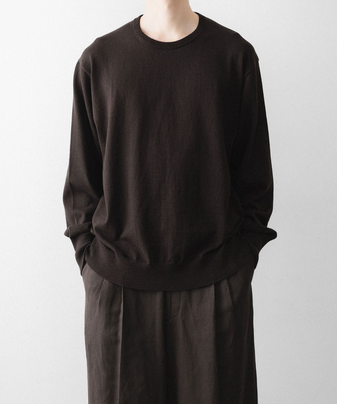ssstein(シュタイン)のORGANIC COTTON KNIT CREW NECK LS - DARK BROWNの公式通販サイトsession福岡セレクトショップ