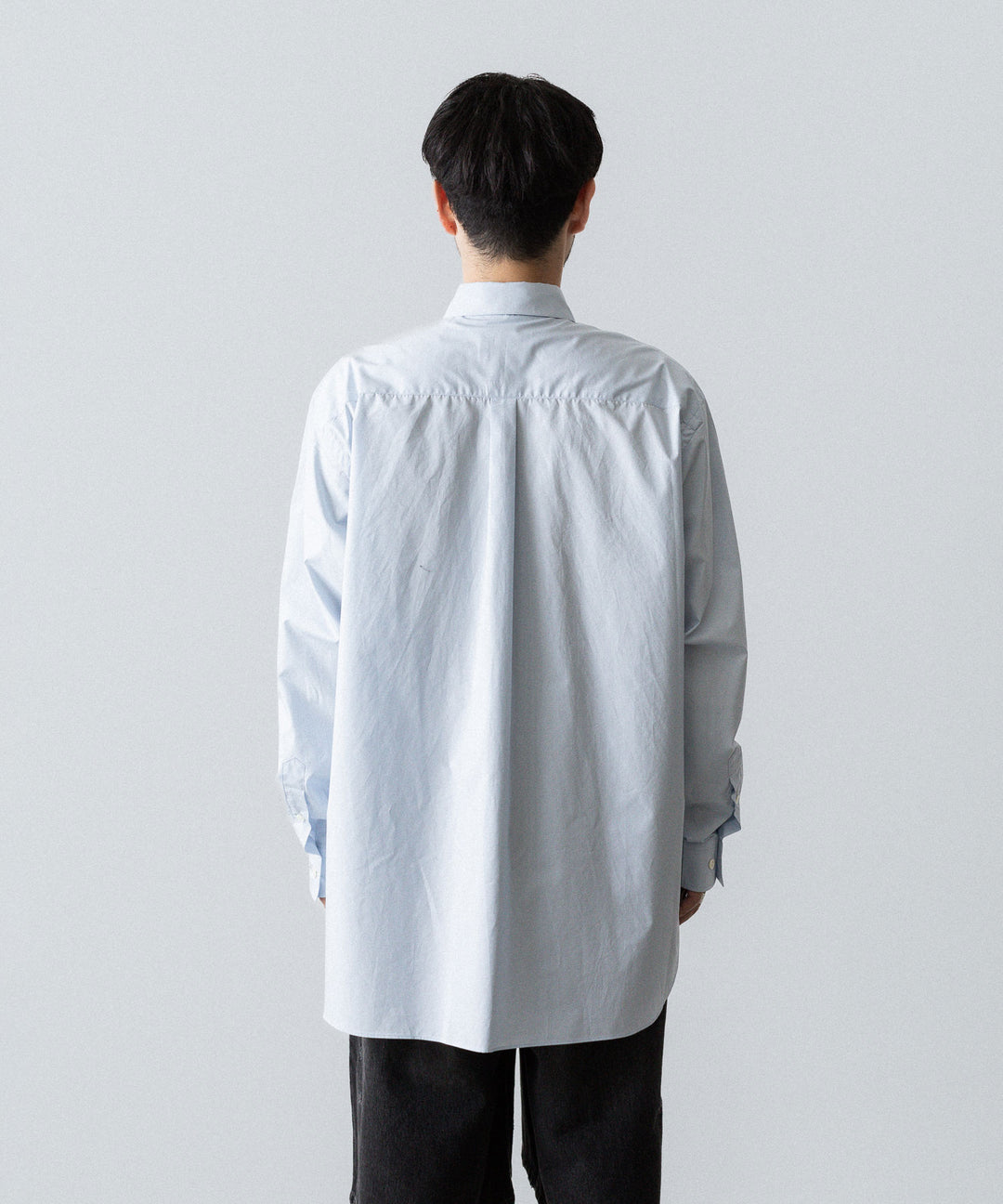 ssstein(シュタイン)のSUVIN COTTON OVERSIZED REGULAR COLLAR SHIRT - OFF BLUEの公式通販サイトsession福岡セレクトショップ