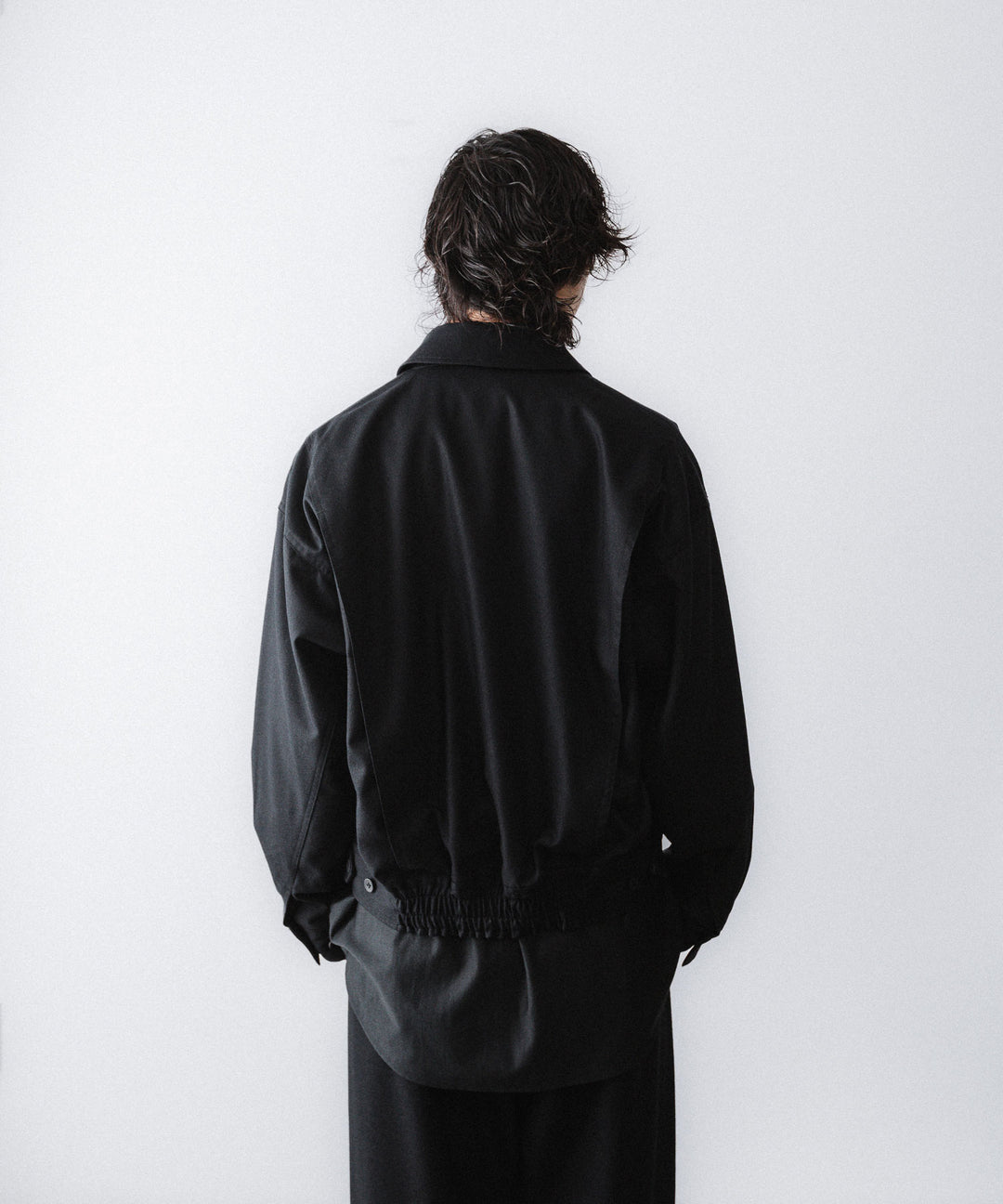 【ANTHEM A】WOOL CASHMERE POPLIN MELTON POCKET BLOUSON - BLACK