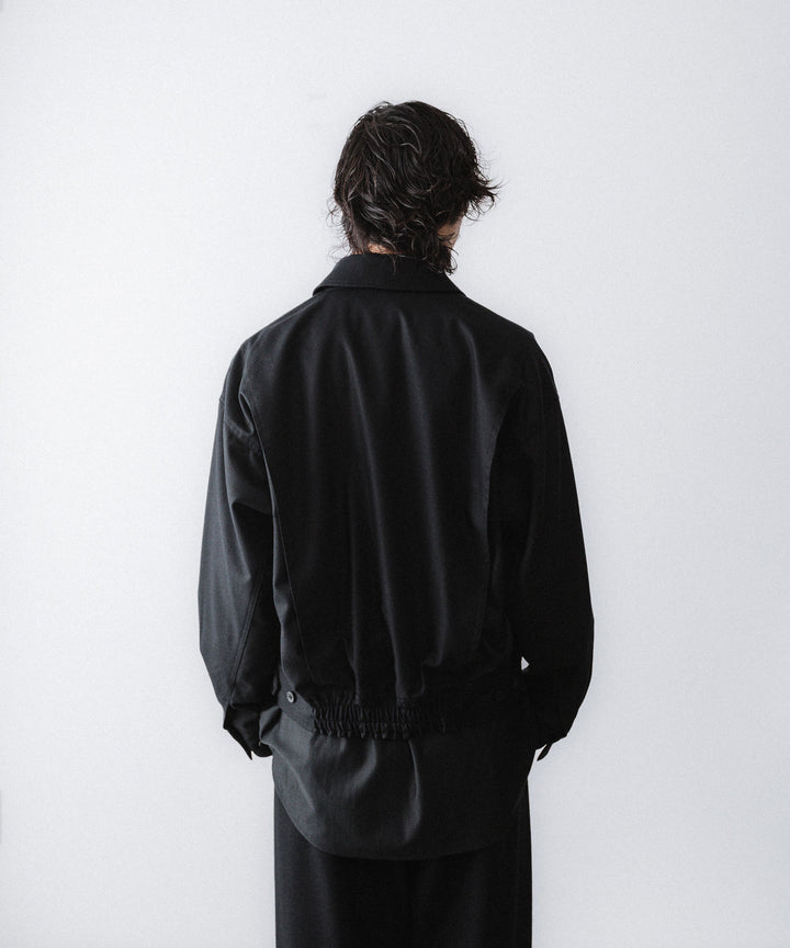 【ANTHEM A】WOOL CASHMERE POPLIN MELTON POCKET BLOUSON - BLACK