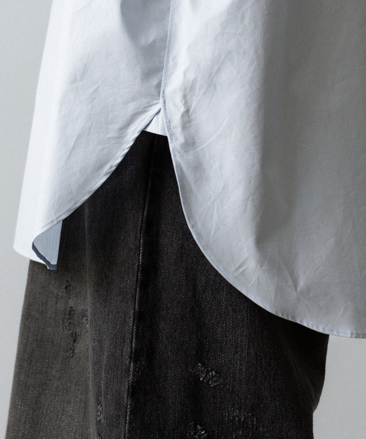 ssstein(シュタイン)のSUVIN COTTON OVERSIZED REGULAR COLLAR SHIRT - OFF BLUEの公式通販サイトsession福岡セレクトショップ