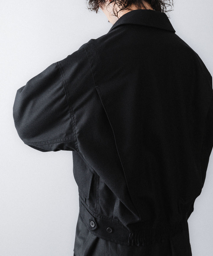 【ANTHEM A】WOOL CASHMERE POPLIN MELTON POCKET BLOUSON - BLACK