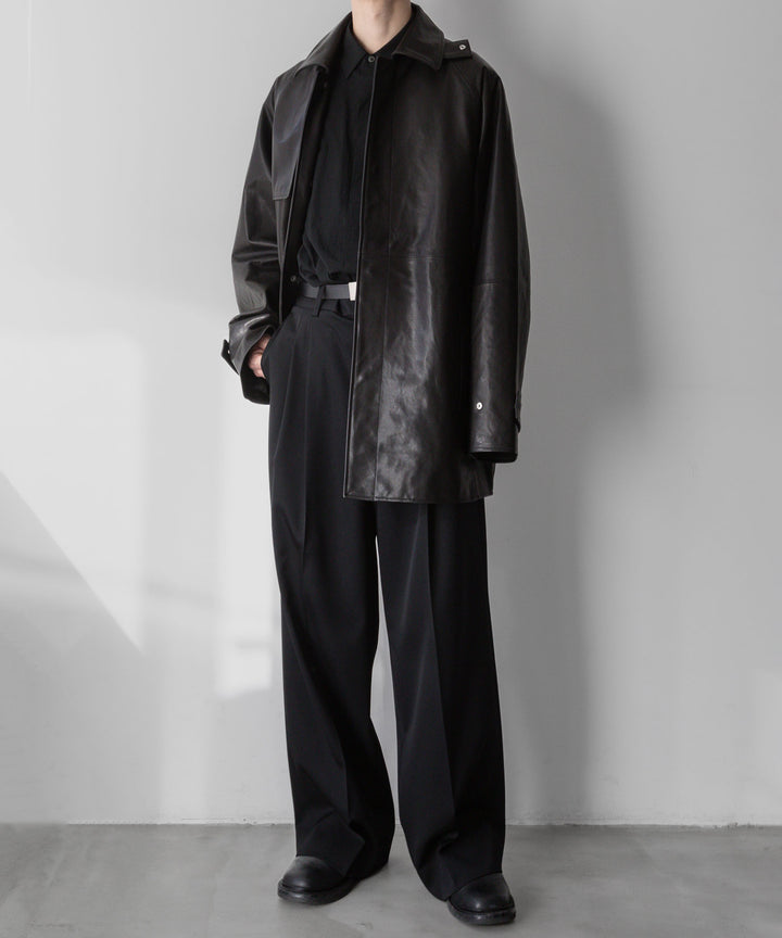 【stein】シュタイン 24ss LEATHER HALF COAT - BLACK sessionセッション福岡セレクトショップ 公式通販サイト
