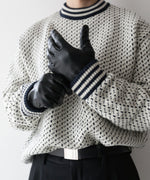 画像をギャラリービューアに読み込む, INTERIM(インテリム)の23AWコレクションのALPACA BIRD&#39;S EYE HEAVY CREW SWEATER - WHITE × NAVY sessionセッション福岡セレクトショップ 公式通販サイト
