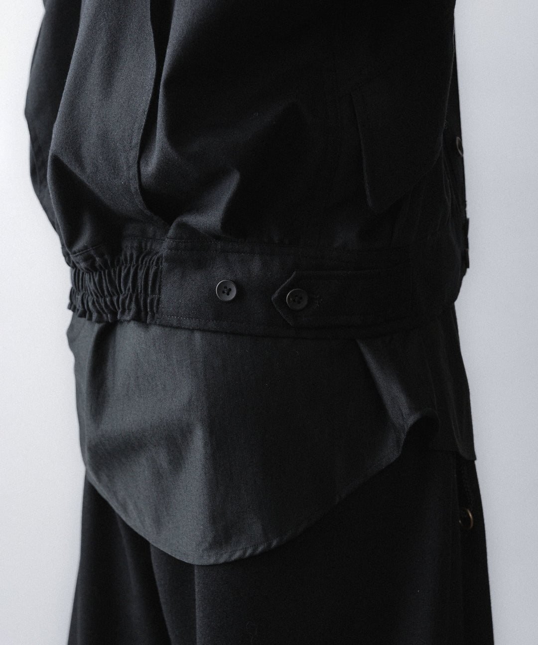 【ANTHEM A】WOOL CASHMERE POPLIN MELTON POCKET BLOUSON - BLACK