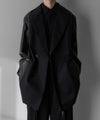 【stein】CONTRUST PEAK LAPELS JACKET - BLACK
