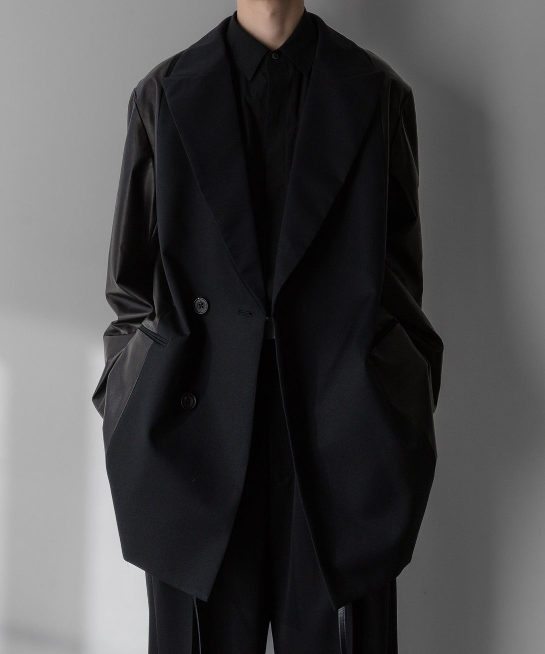 stein(シュタイン)の24SSコレクションCONTRUST PEAK LAPELS JACKETのBLACK sessionセッション福岡セレクトショップ 公式通販サイト