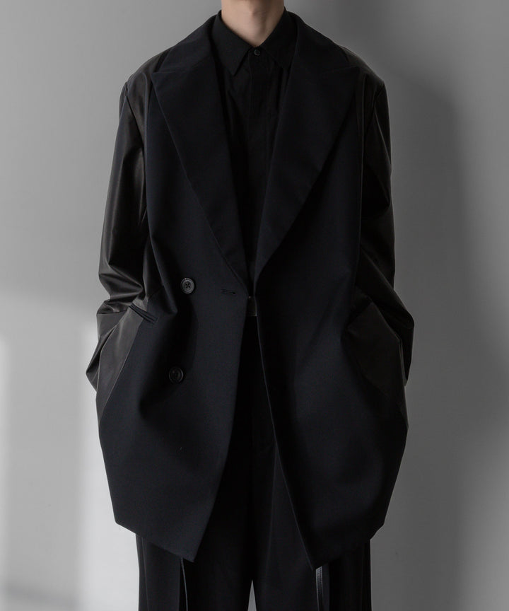 stein(シュタイン)の24SSコレクションCONTRUST PEAK LAPELS JACKETのBLACK sessionセッション福岡セレクトショップ 公式通販サイト