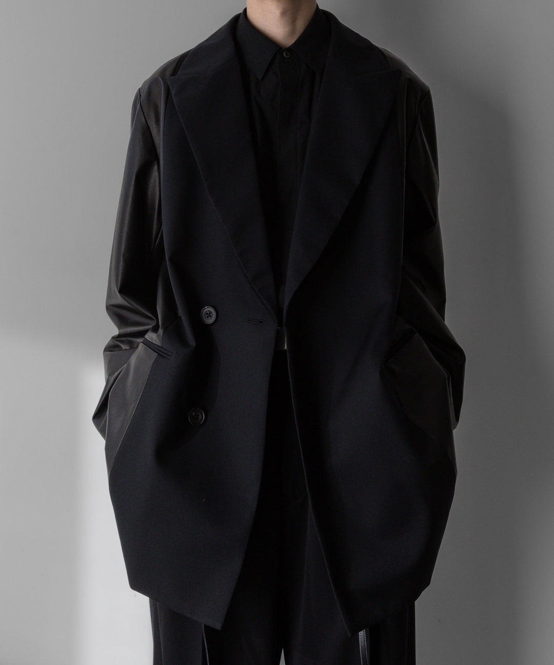 stein(シュタイン)の24SSコレクションCONTRUST PEAK LAPELS JACKETのBLACK sessionセッション福岡セレクトショップ 公式通販サイト
