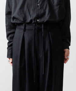 ssstein / シュタイン】W/CA BEAVER EASY WIDE TROUSERS - BLACK