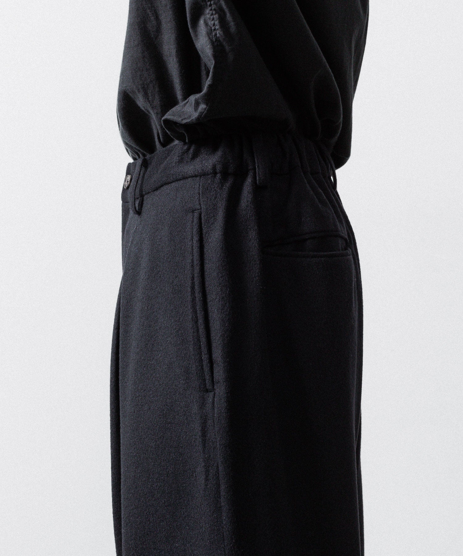 ssstein / シュタイン】W/CA BEAVER EASY WIDE TROUSERS - BLACK